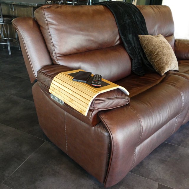 Anti-Slip Couch Coaster, Drink Holder Armrest Table for Squared Edge Armrests