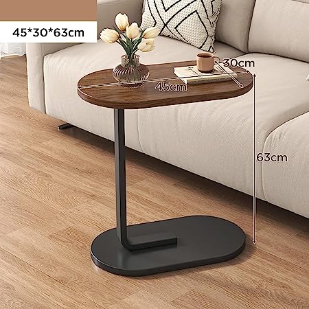 Small Oval C-Shaped Coffee End Table, Side Table